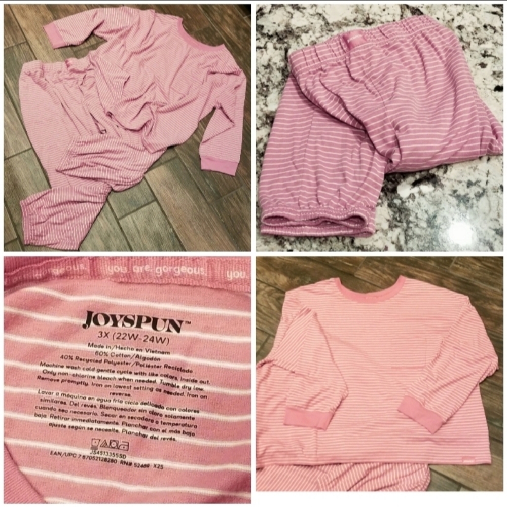 Joyspun 2 Piece  ROSE Pajama Set (Women 3X)Long Sleeve Soft Sleepwear W/Pockets - Picture 7 of 10